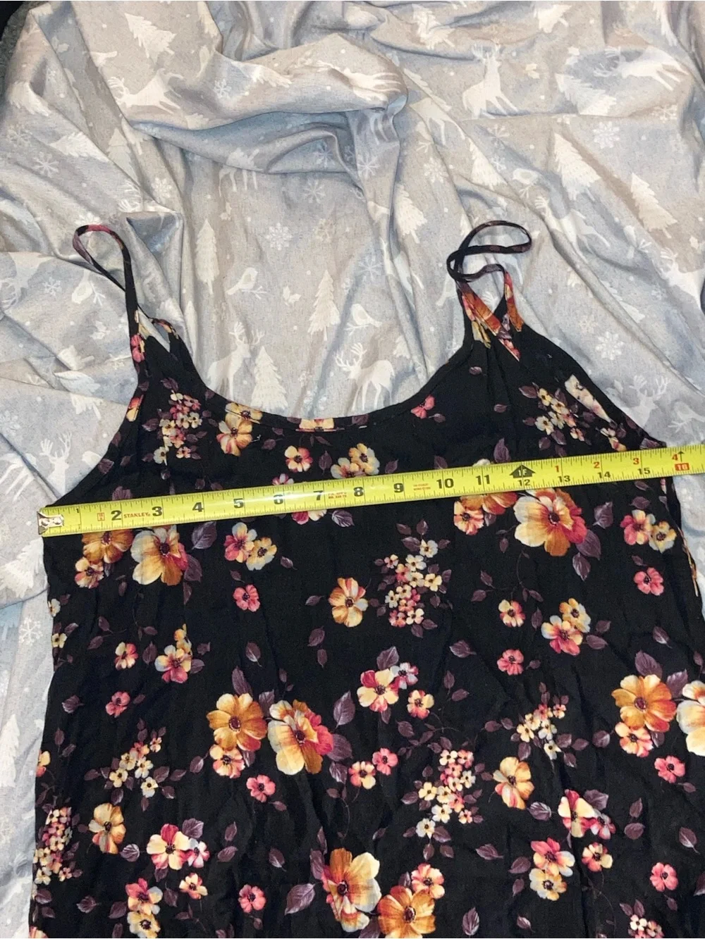 Vintage 100% sleeveless rayon floral maxi dress dark fairy grunge size large - Picture 7 of 9